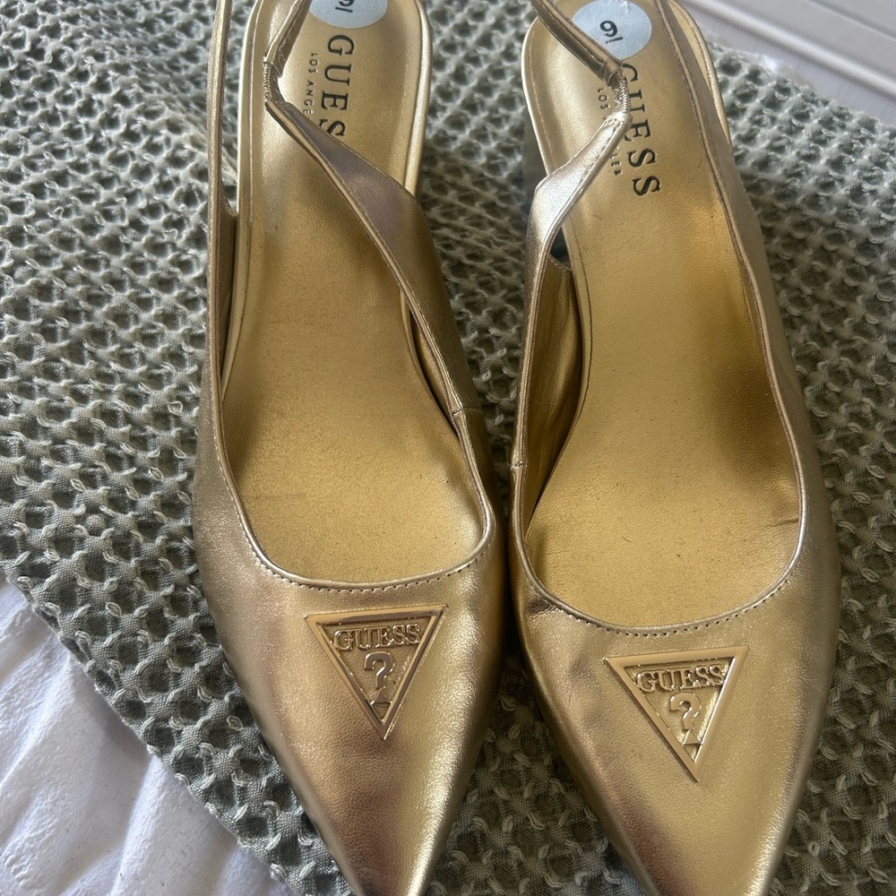 Guess Gold Heels Elegant Design